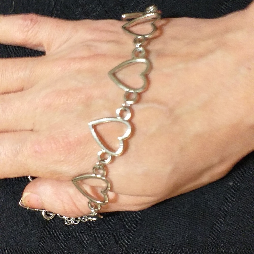 925 Punk/boho heart chain link choker